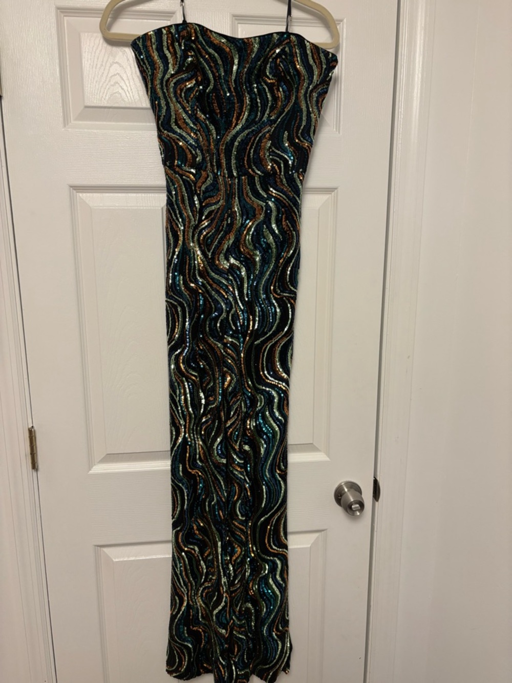 Dress the Population Andy Abstract Sequin Jumpsuit Size M Party - Picture 5 of 6